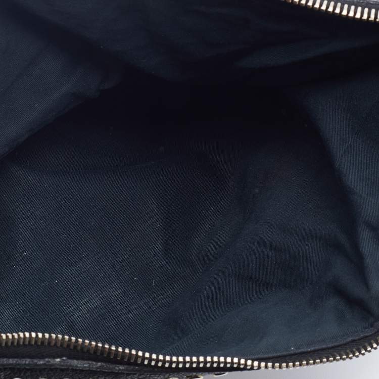Pre Owned Alexander McQueen Black Leather Studded De Manta Clutch 