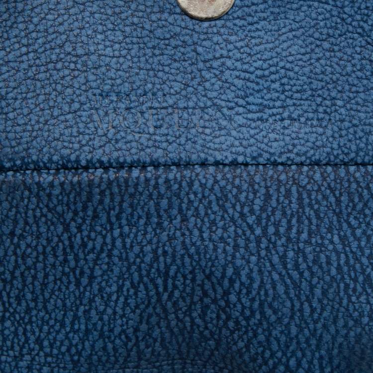 Pre Owned Alexander McQueen Blue Leather Faithful Glove Clutch