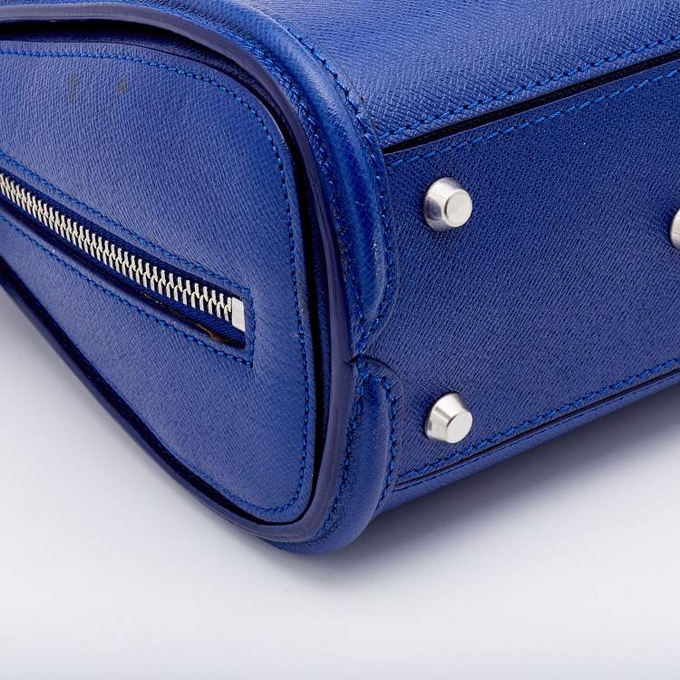 Pre Owned Alexander McQueen Blue Leather Mini Heroine Satchel
