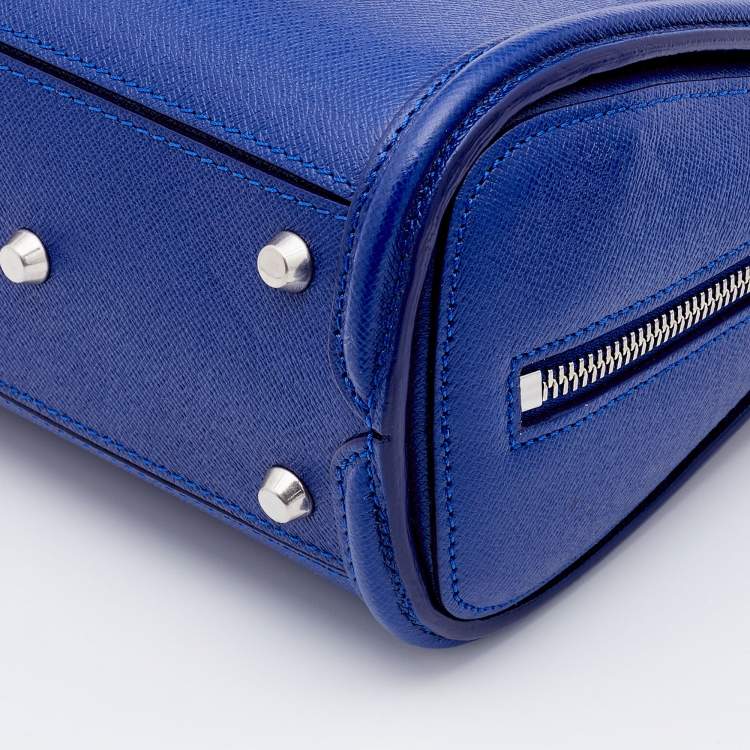 Pre Owned Alexander McQueen Blue Leather Mini Heroine Satchel