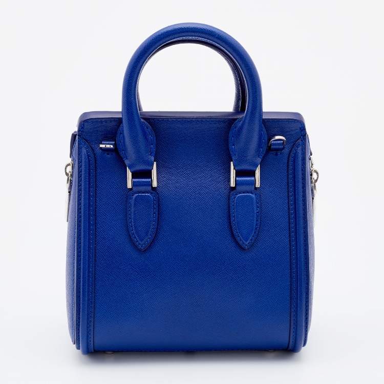 Pre Owned Alexander McQueen Blue Leather Mini Heroine Satchel