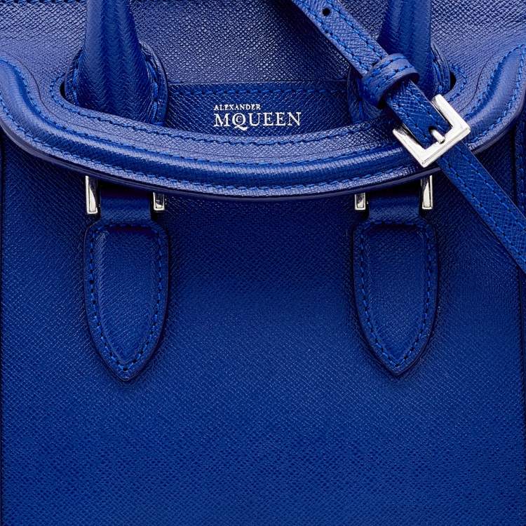 Pre Owned Alexander McQueen Blue Leather Mini Heroine Satchel