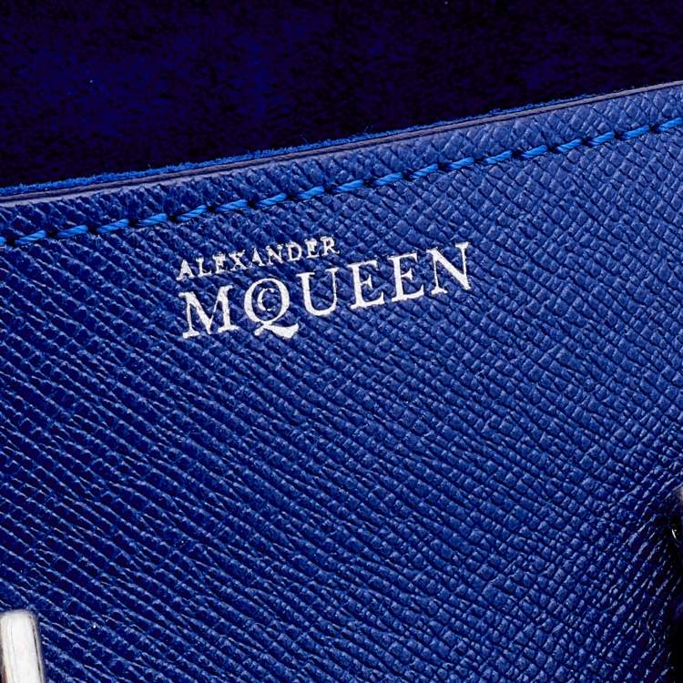 Pre Owned Alexander McQueen Blue Leather Mini Heroine Satchel