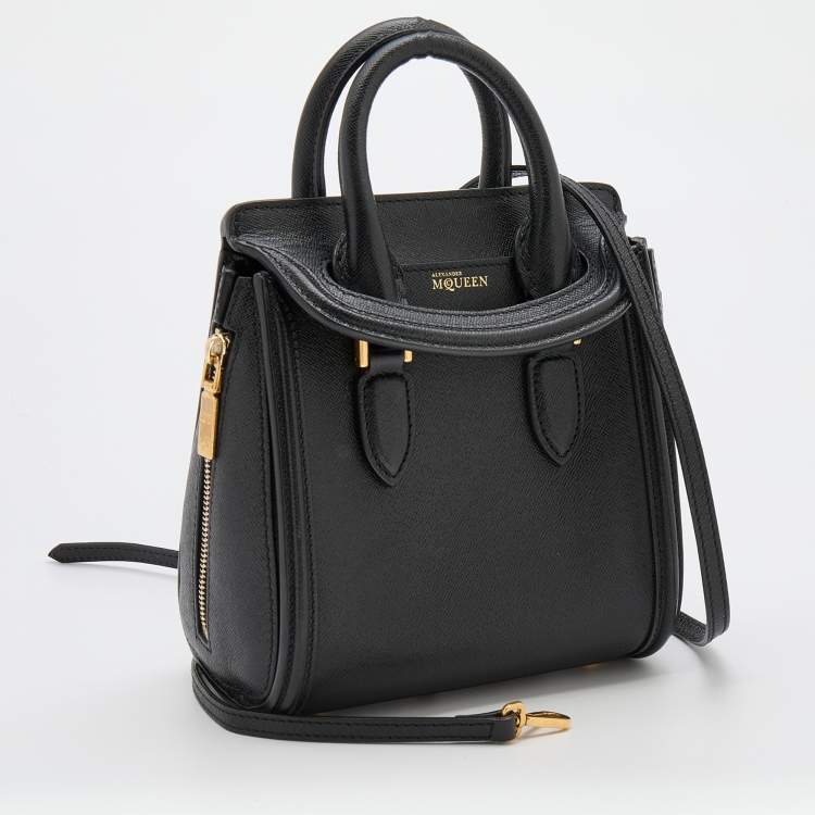 Pre Owned Alexander McQueen Black Leather Mini Heroine Satchel
