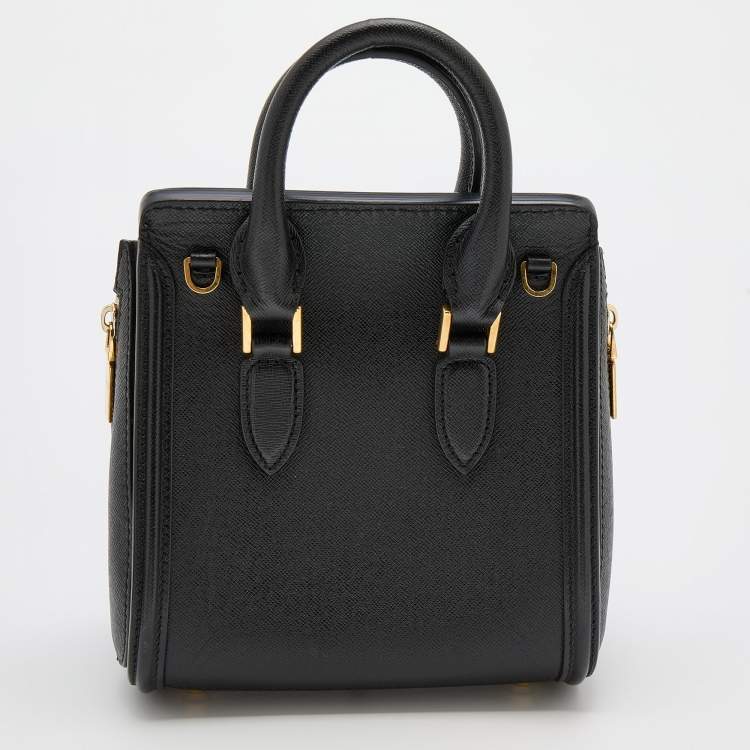 Pre Owned Alexander McQueen Black Leather Mini Heroine Satchel