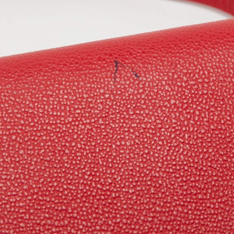 Pre Owned Alexander McQueen Red Leather Logo Shoulder Bag