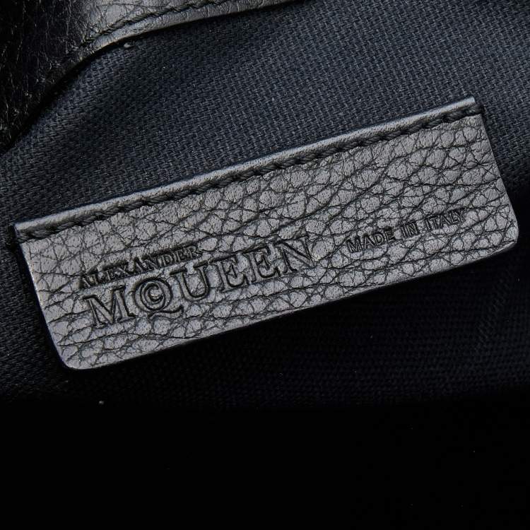 Pre Owned Alexander McQueen Black Leather Flap Clutch