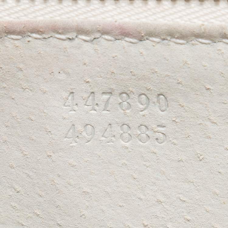 Pre Owned Alexander McQueen White Leather Embellished Insignia Chain Bag