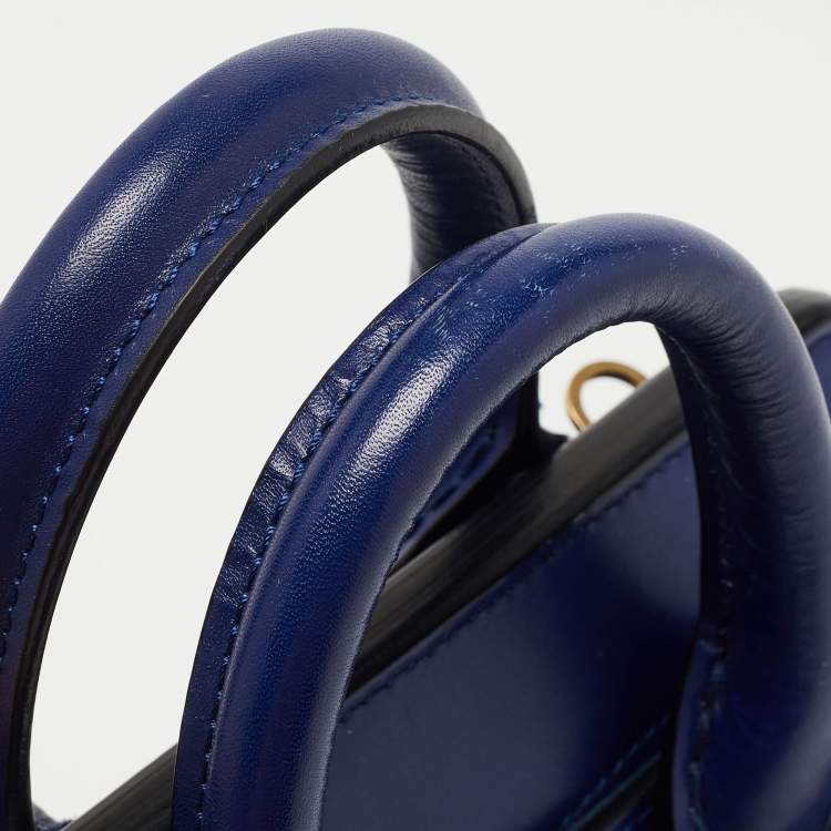Pre Owned Alexander McQueen Blue Leather Mini Heroine Bag