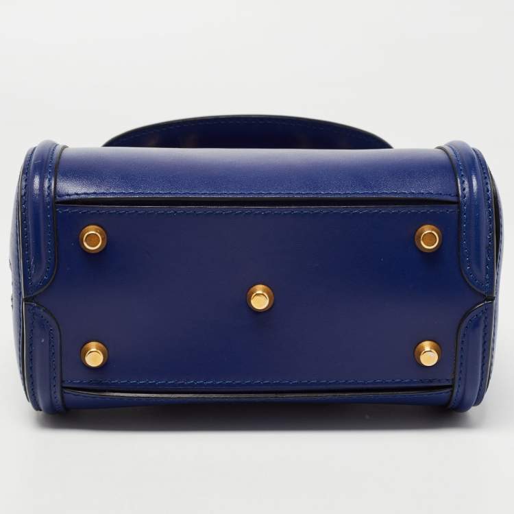 Pre Owned Alexander McQueen Blue Leather Mini Heroine Bag