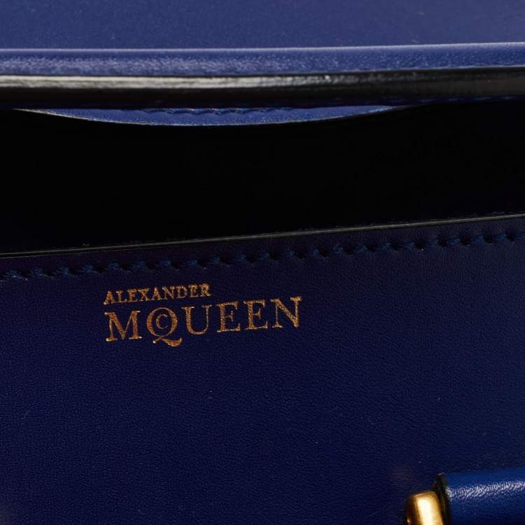 Pre Owned Alexander McQueen Blue Leather Mini Heroine Bag