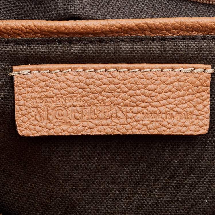 Pre Owned Alexander McQueen Brown Leather Skull Padlock Satchel
