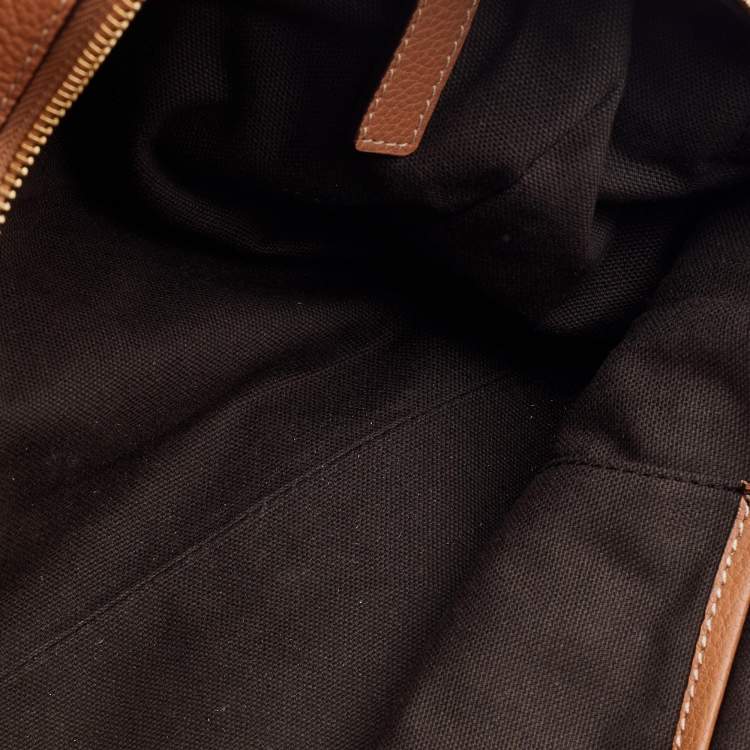 Pre Owned Alexander McQueen Brown Leather Skull Padlock Satchel