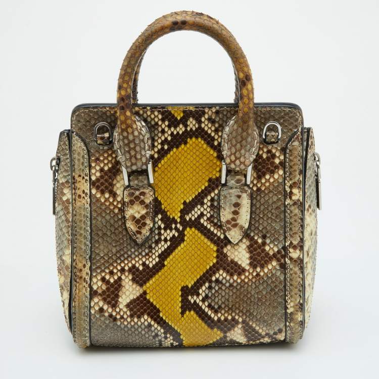 Pre Owned Alexander McQueen Multicolor Python Mini Heroine Bag