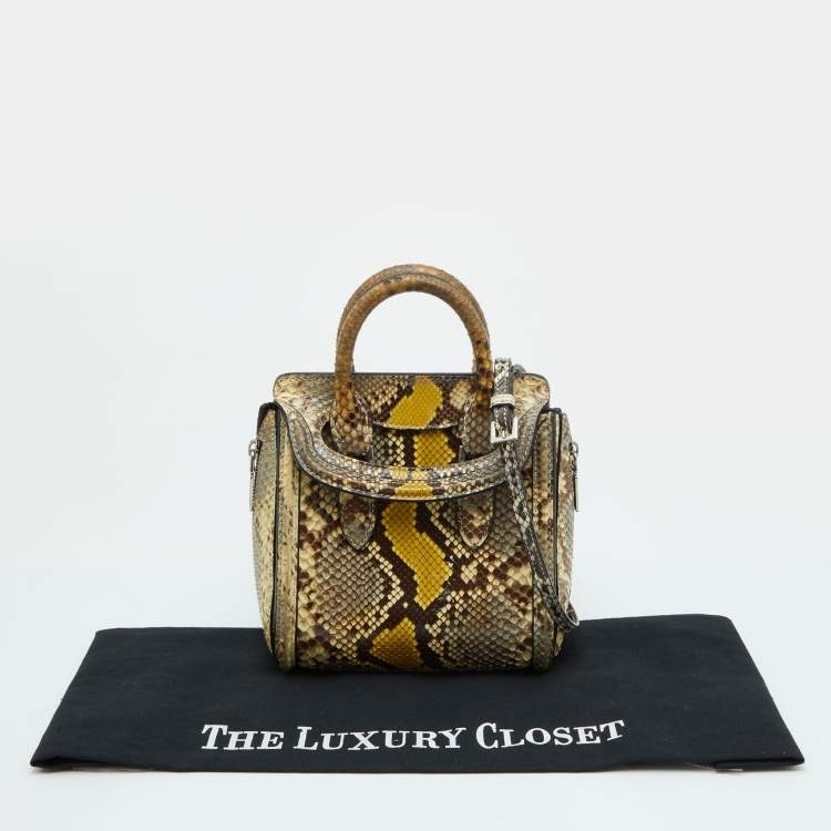 Pre Owned Alexander McQueen Multicolor Python Mini Heroine Bag
