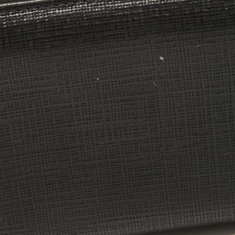 Pre Owned Alexander McQueen Black Leather Zip Around Skull Wallet