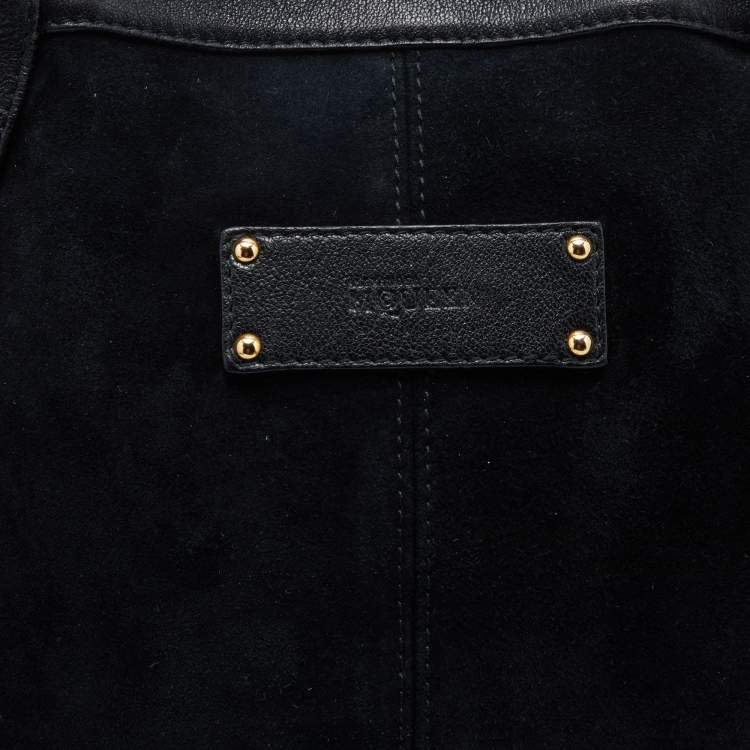 Pre Owned Alexander McQueen Black Suede and Leather De Manta Tote
