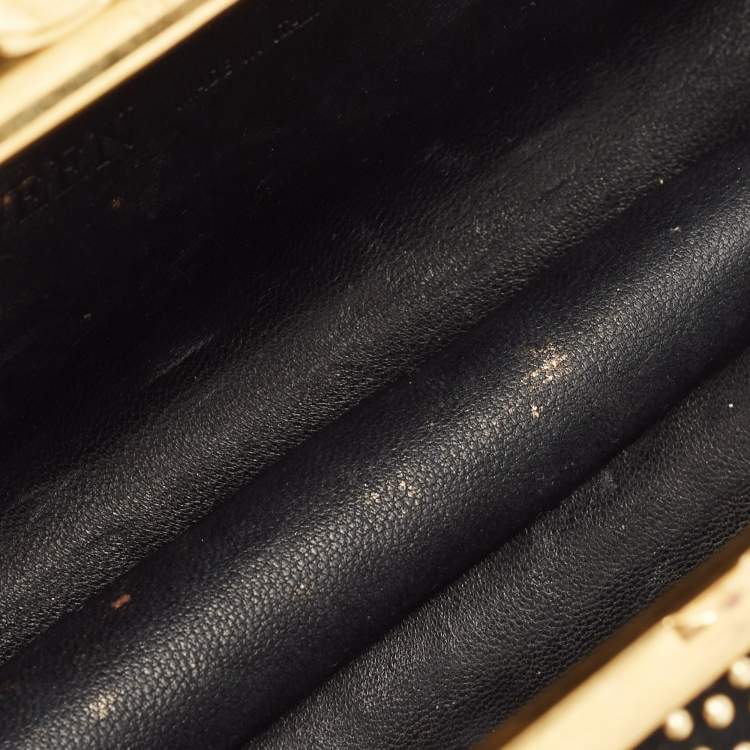Pre Owned Alexander McQueen Black Suede Studded Skull Knuckle Box Clutch