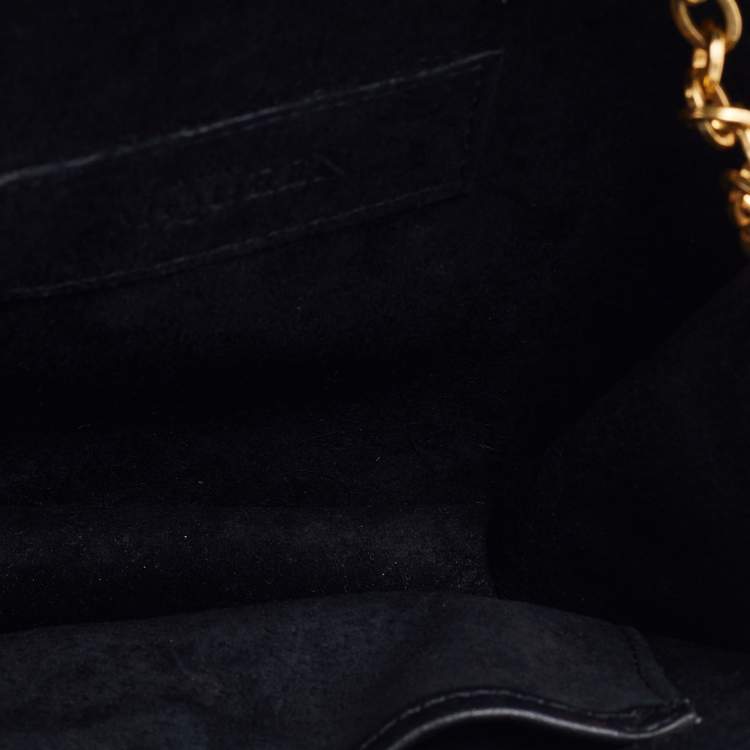 Pre Owned Alexander McQueen Black Leather Mini Heroine Chain Crossbody Bag