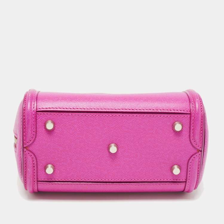 Pre Owned Alexander McQueen Fuchsia Leather Mini Heroine Satchel