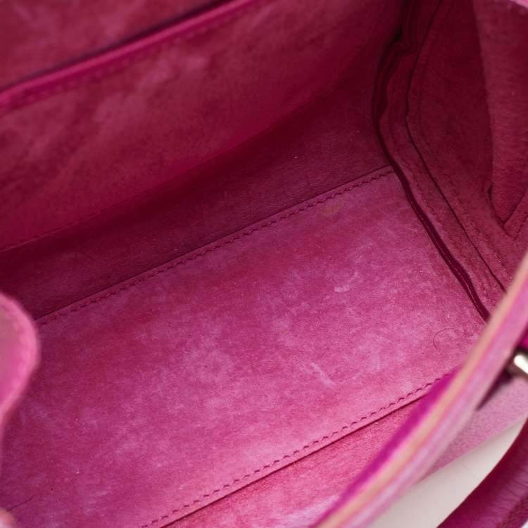 Pre Owned Alexander McQueen Fuchsia Leather Mini Heroine Satchel