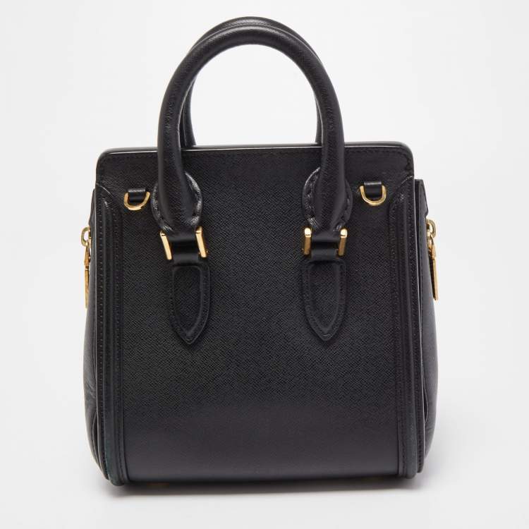 Pre Owned Alexander McQueen Black Leather Mini Heroine Satchel