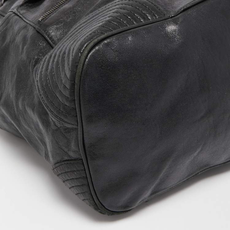 Pre Owned Alexander McQueen Black Leather Faithful Tote