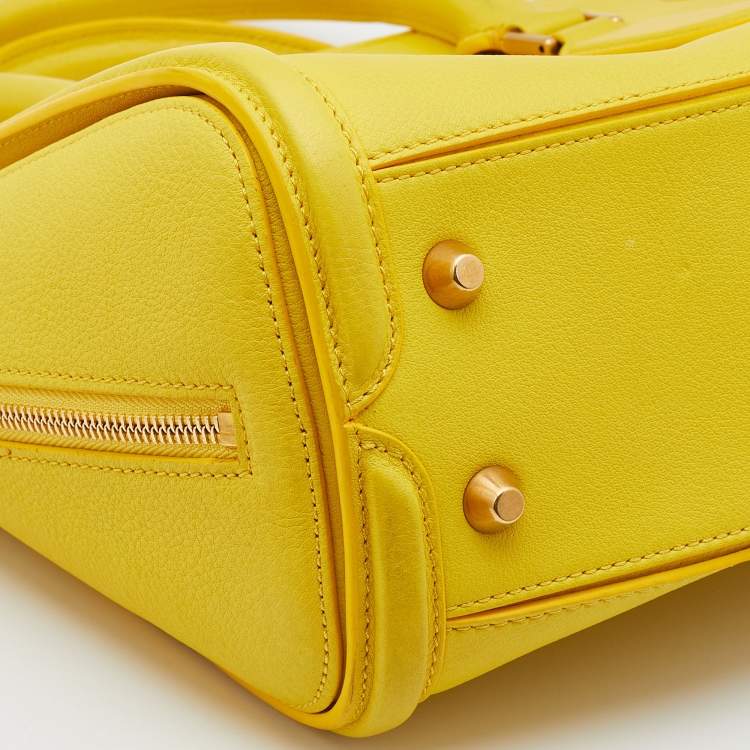 Pre Owned Alexander McQueen Yellow Leather Medium Heroine Satchel