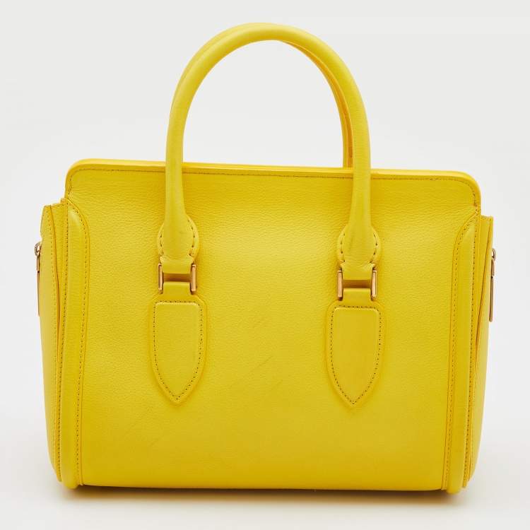 Pre Owned Alexander McQueen Yellow Leather Medium Heroine Satchel