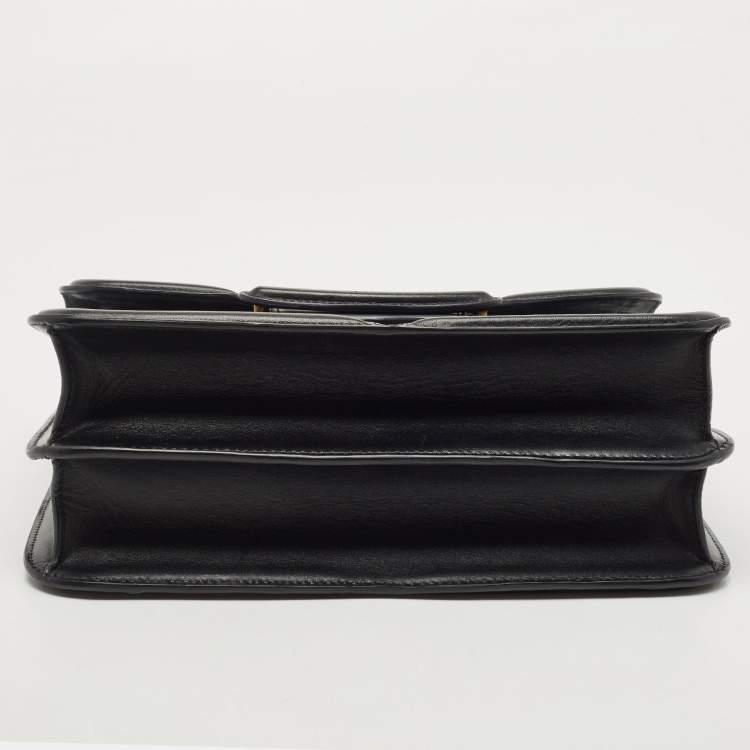 Pre Owned Alexander McQueen Black Leather Heroine Chain Shoulder Bag