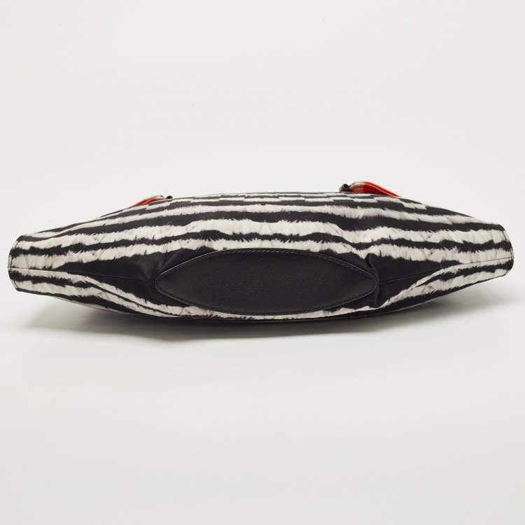 Pre Owned Alexander McQueen Multicolor Printed Satin and Leather Medium De Manta Clutch