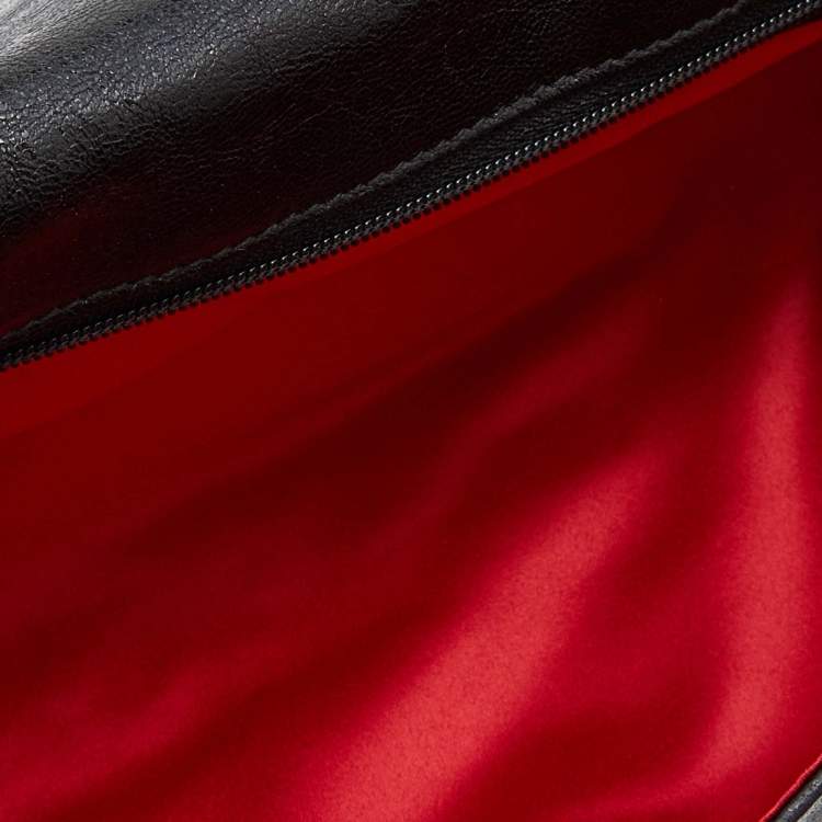 مملوكة مسبقًا Alexander McQueen Black Leather Faithful Glove Clutch