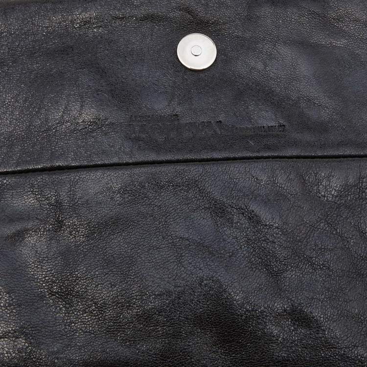 مملوكة مسبقًا Alexander McQueen Black Leather Faithful Glove Clutch