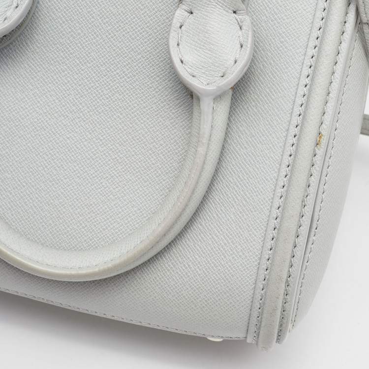 Pre Owned Alexander McQueen Grey Leather Mini Heroine Bag