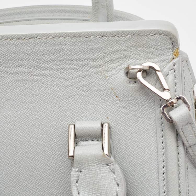 Pre Owned Alexander McQueen Grey Leather Mini Heroine Bag