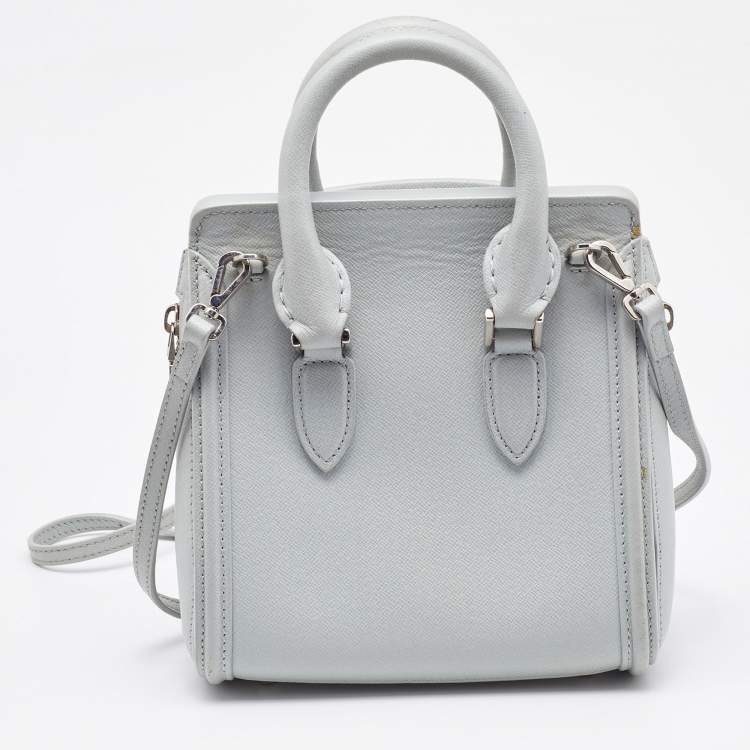 Pre Owned Alexander McQueen Grey Leather Mini Heroine Bag