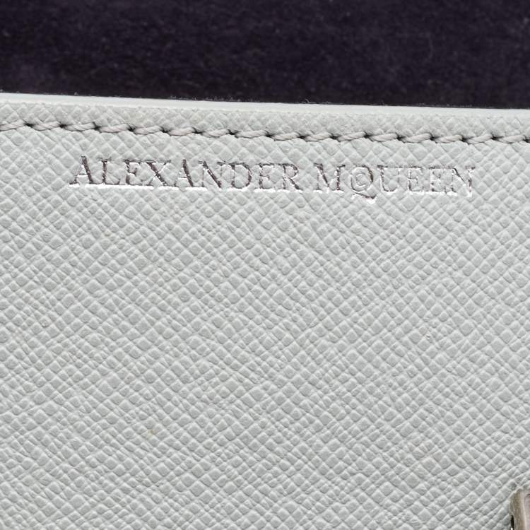 Pre Owned Alexander McQueen Grey Leather Mini Heroine Bag