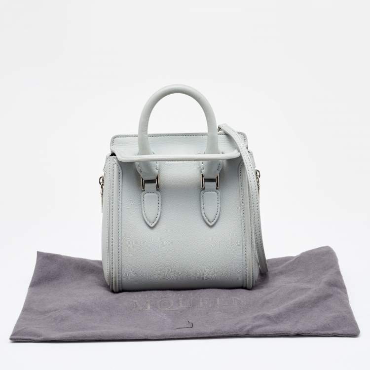 Pre Owned Alexander McQueen Grey Leather Mini Heroine Bag