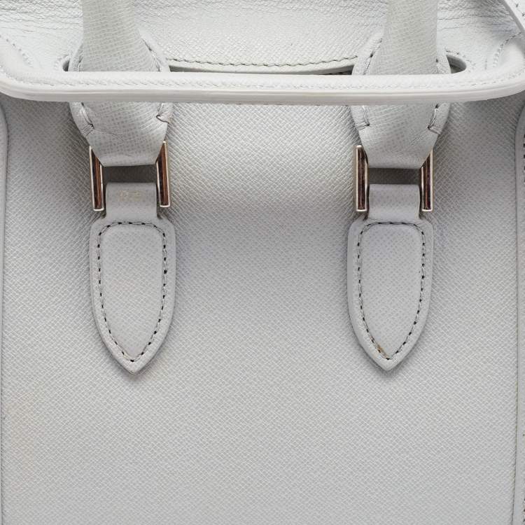Pre Owned Alexander McQueen Grey Leather Mini Heroine Bag