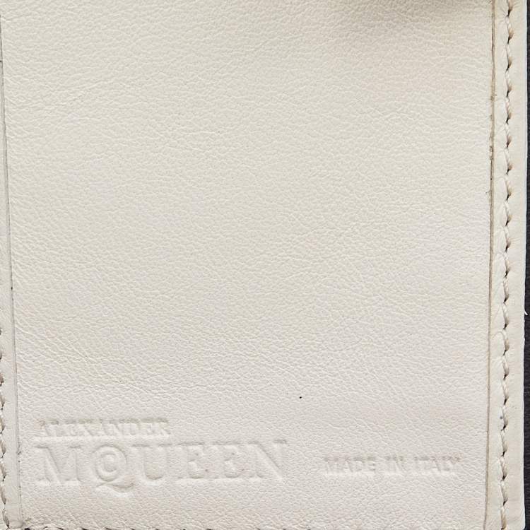 Pre Owned Alexander McQueen Black Leather Studded Skull French Wallet