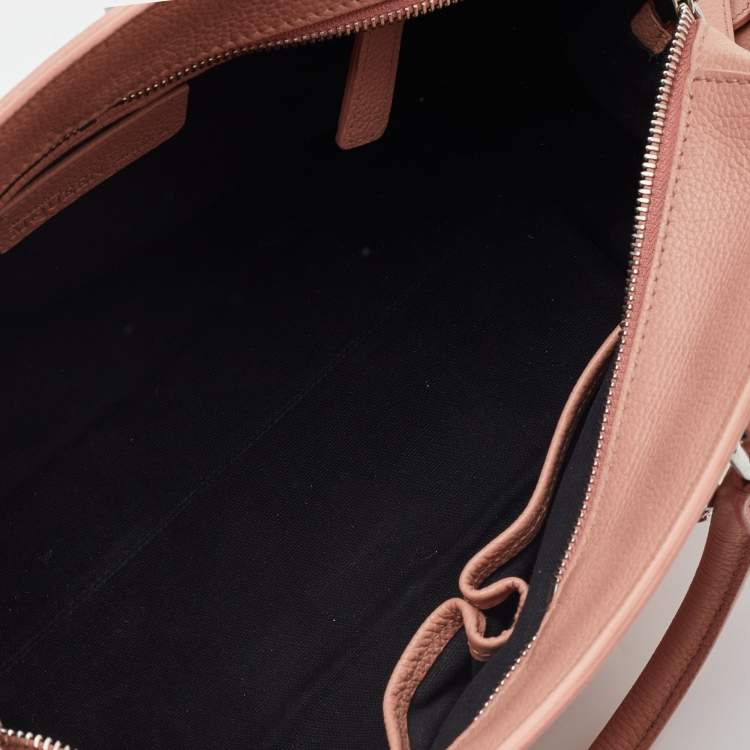 Pre Owned Alexander McQueen Peach Leather Skull Padlock Tote