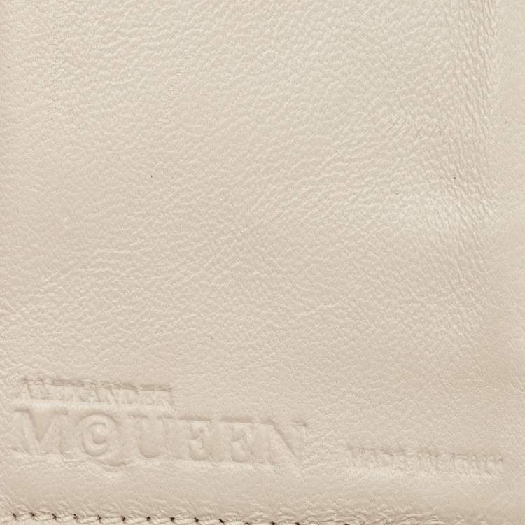 Pre Owned Alexander McQueen Grey Leather Skull Continental Wallet
