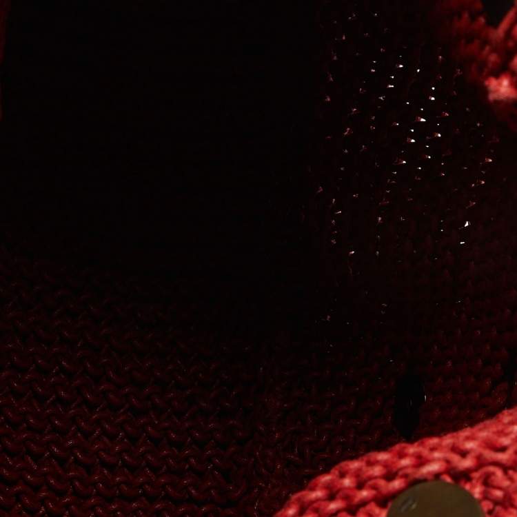 Pre Owned Alexander McQueen Red Woven Coated Canvas and Leather Novak Satchel