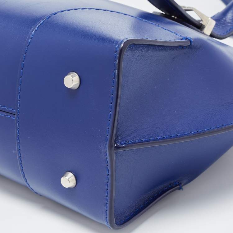 Pre Owned Alexander McQueen Blue Leather Legend Satchel