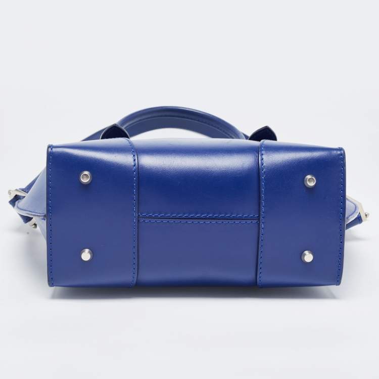 Pre Owned Alexander McQueen Blue Leather Legend Satchel
