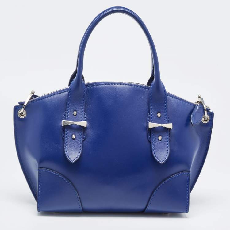 Pre Owned Alexander McQueen Blue Leather Legend Satchel