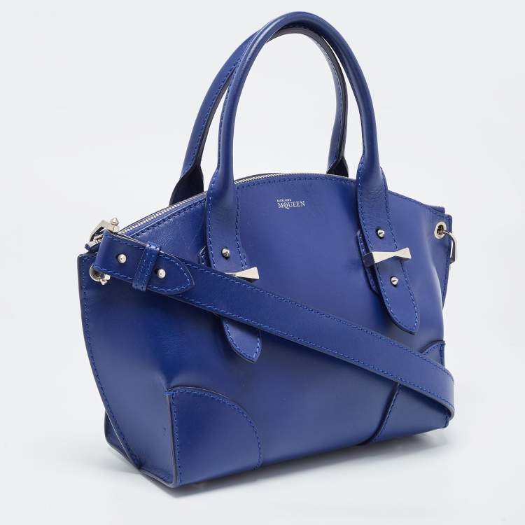 Pre Owned Alexander McQueen Blue Leather Legend Satchel