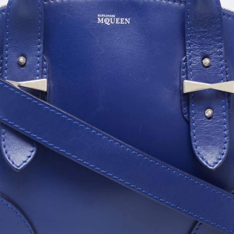 Pre Owned Alexander McQueen Blue Leather Legend Satchel