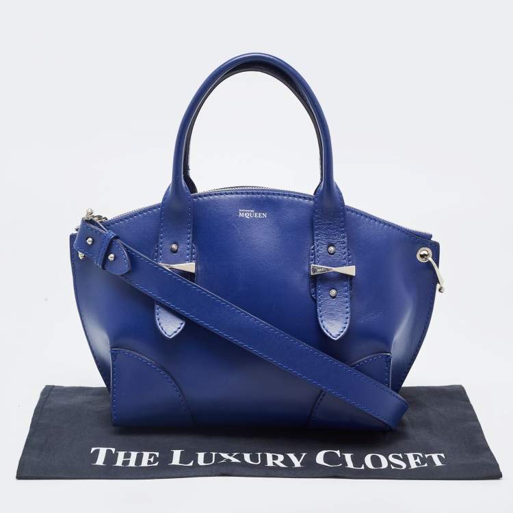 Pre Owned Alexander McQueen Blue Leather Legend Satchel
