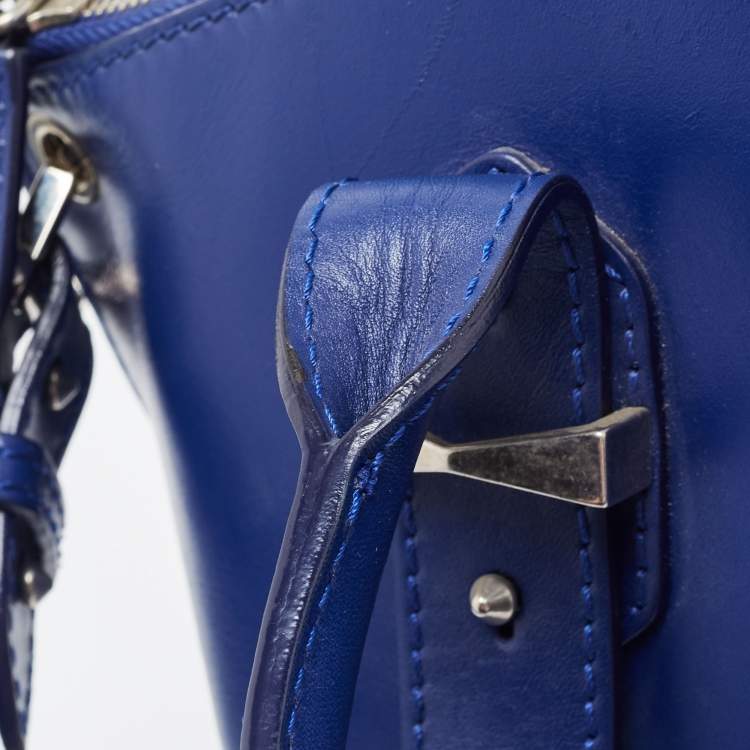 Pre Owned Alexander McQueen Blue Leather Legend Satchel